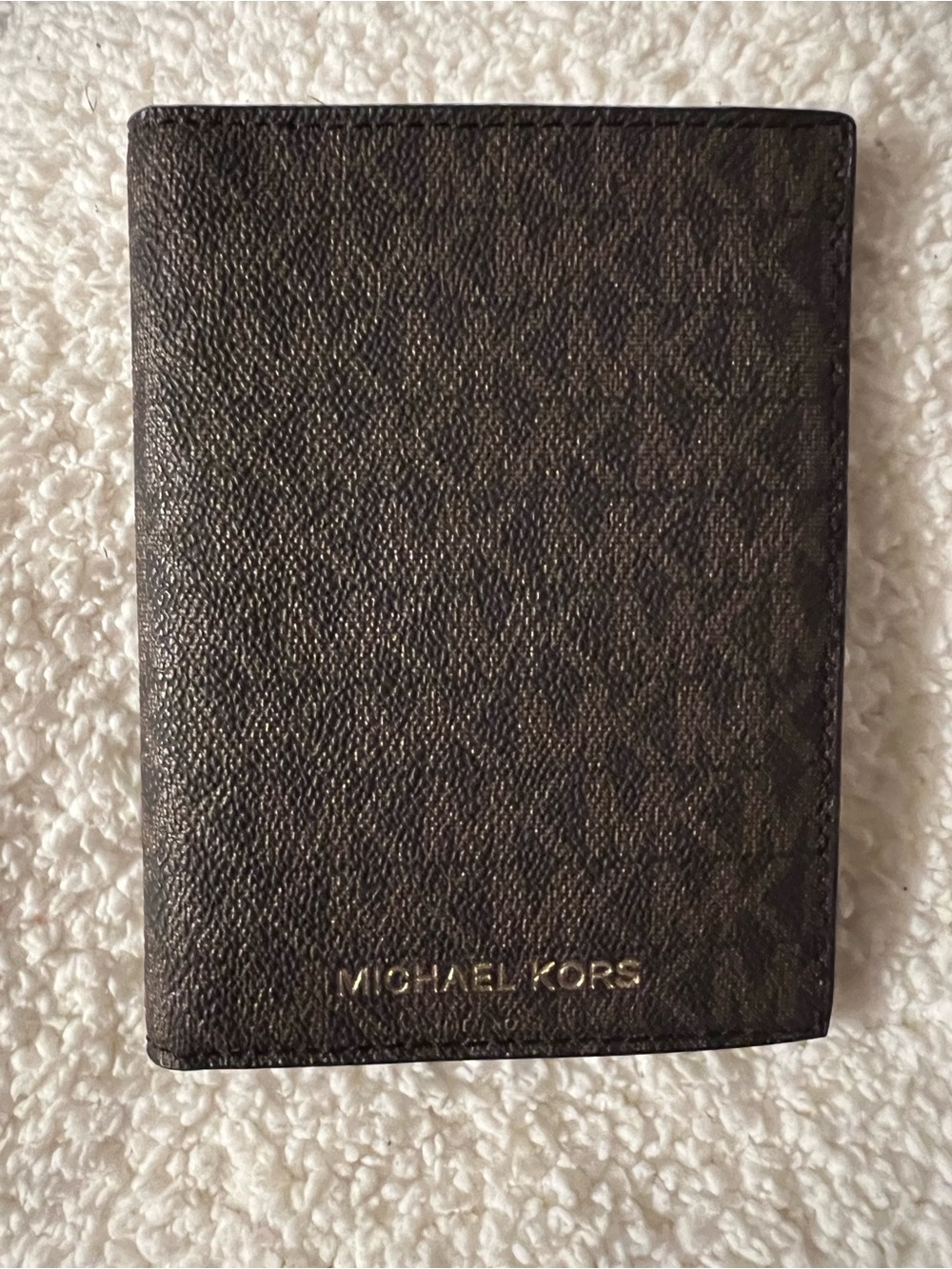 MICHAEL Michael Kors Brown Logo-Print Card & Key Holder